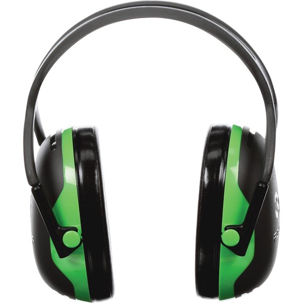 Over-the-Head Ear Muffs, 22 dB, Peltor X1, Black/Green