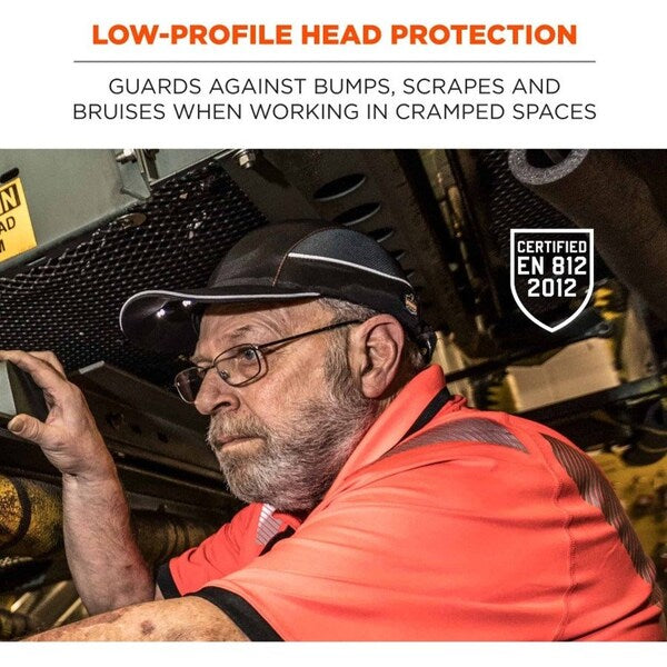Bump Cap w/LED Light, Long Brim, Black