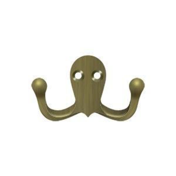 Double Hook Antique Brass
