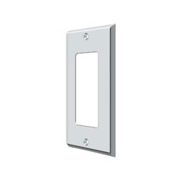 Single Rocker Switch Plate, Number of Gangs: 1 Solid Brass, Polished Chrome Plated Finish