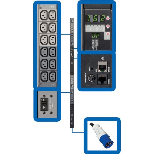 PDU, 3-Ph, Monitored, 18.7kW, 36 C13, 0U