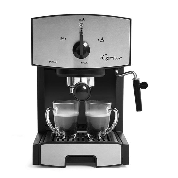 Black/Silver Dual Drip 42 oz. Espresso Machine