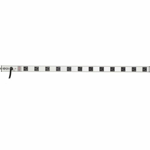 Outlet Strip, 15A, 12 Outlet, 15 ft, Gray