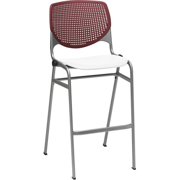 Poly Stack Barstool, Burgundy Back