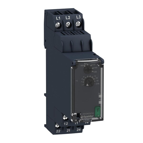 Phase Ctrl Relay, 380-480VAC In 8A, Dpdt