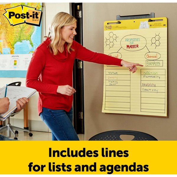 Easel Pad, 1 in. Ruled, Yellow, 25in x 30in
