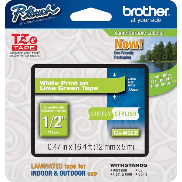 Label, White/Lime Green, .47