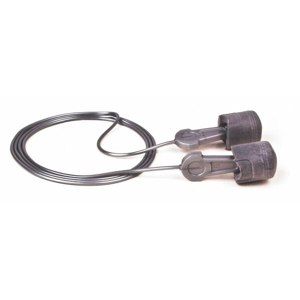 E-A-R Pistonz Disposable Corded Ear Plugs, Pod Shape, NRR 29 dB, M, Silver, 100 Pairs