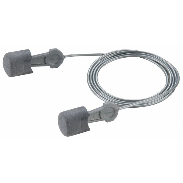 E-A-R Pistonz Disposable Corded Ear Plugs, Pod Shape, NRR 29 dB, M, Silver, 100 Pairs