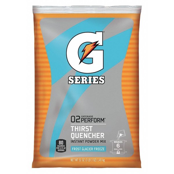 G Series, Thirst Quencher Sports Drink Mix, Powder, Glacier Freeze, 6 Gal Yield Per 51 oz Pk, 1 Pack
