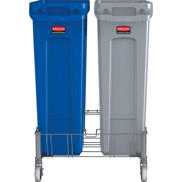 Container Dolly, 200 lb, Double, 9in H, Gray