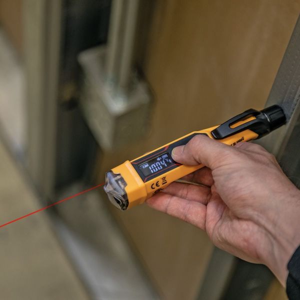 Non-Contact Voltage Tester Pen, 12-1000V AC, with Laser Distance Meter
