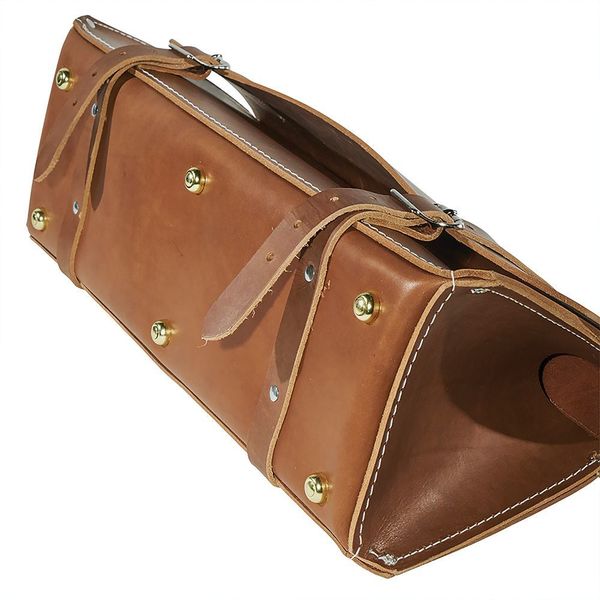 Wide-Mouth Tool Bag, Extra Heavy Duty Leather, 1 Pockets, Brown