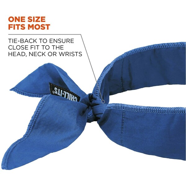 Evaporative Cooling Bandana, Solid Blue