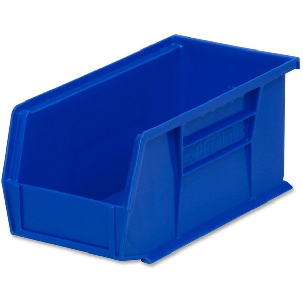 Hang & Stack Storage Bin, Blue, Plastic, 10 7/8 in L x 5 1/2 in W x 5 in H, 30 lb Load Capacity