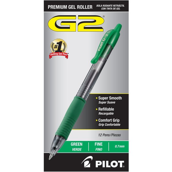 Pen, Gel, G2, Fine, Green, PK12