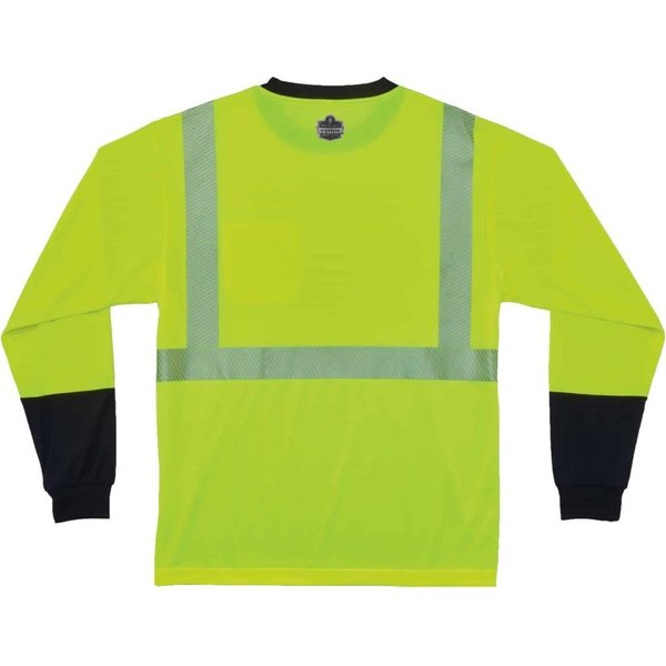 Black Front Perf. Lng Slv Shirt, 2XL, Lime