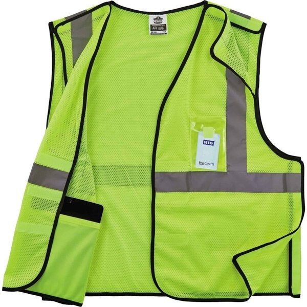 Lime Safety Vest ID Badge Holder, S/M