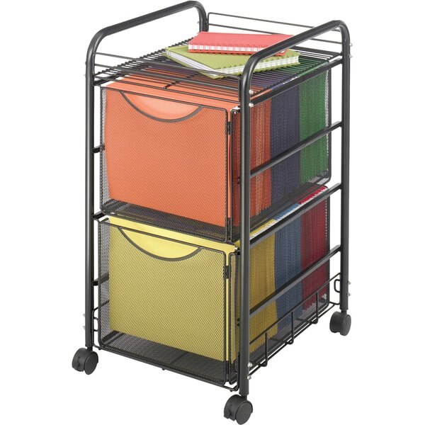 Double File Cart, w/Drawers, Black