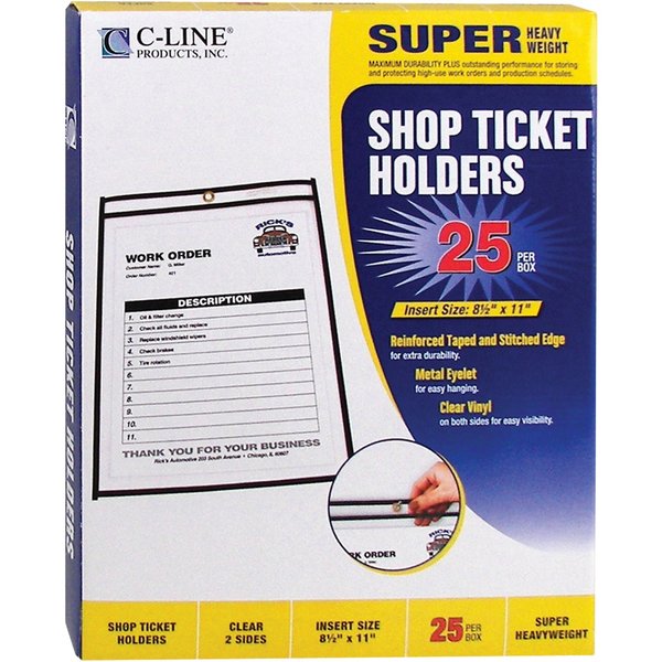 Shop Ticket Holders, Clear, 8 1/2x11