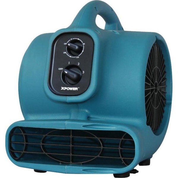 1/4 HP, 925 CFM, 2.3 Amps, 4 Positions, 3 Speeds Mini Mighty Air Mover with Power Outlets and 3-Hour Timer