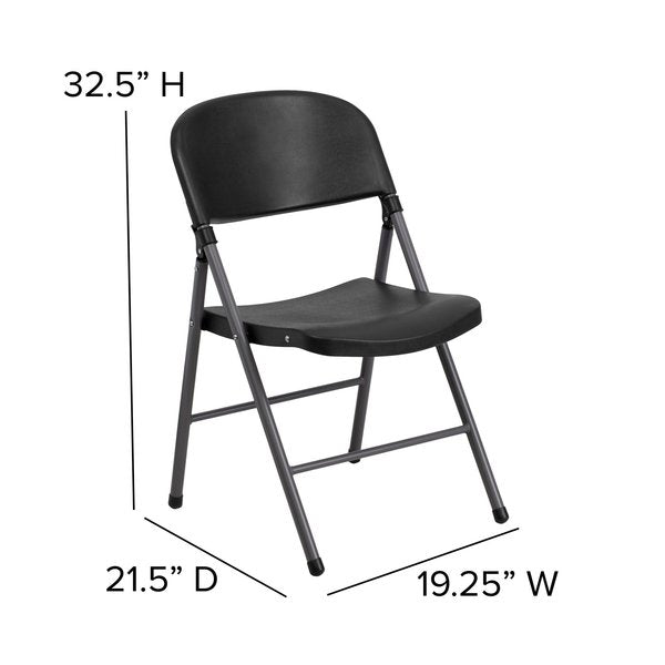 Black Plastic Folding Chair