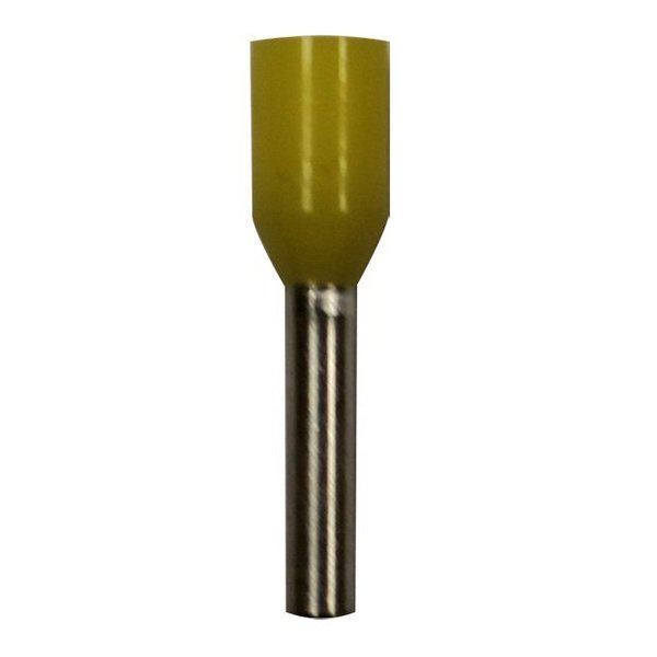 Wire Ferrule, Yellow, 18 AWG, PK100