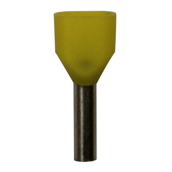 Wire Ferrule 100PK, Yellow, Dual, PK100