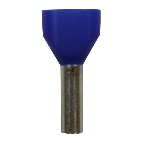 Wire Ferrule, Blue, Twin, 14 x 2 AWG, PK500