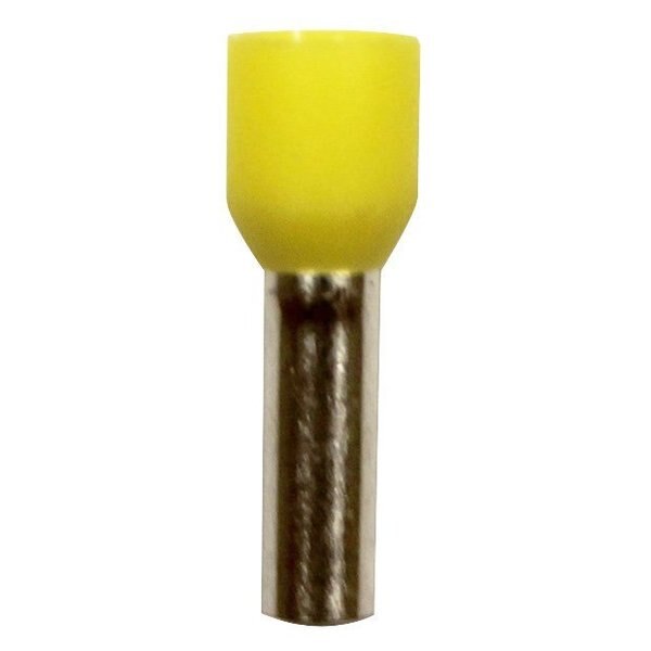Wire Ferrule, Yellow, 10 AWG, 12mm, PK100