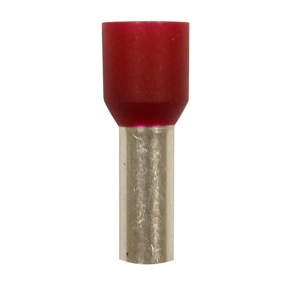 Wire Ferrule, Red, 8 AWG, 12mm B, PK100