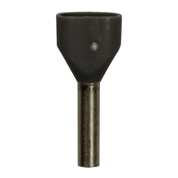 Wire Ferrule, 100PK, Gray, Twin, PK100