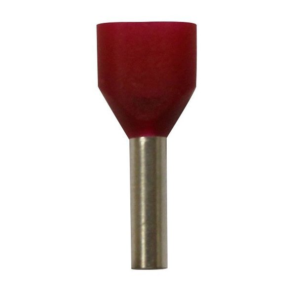 Wire Ferrule, Red, Twin, 18X2 AWG, PK500