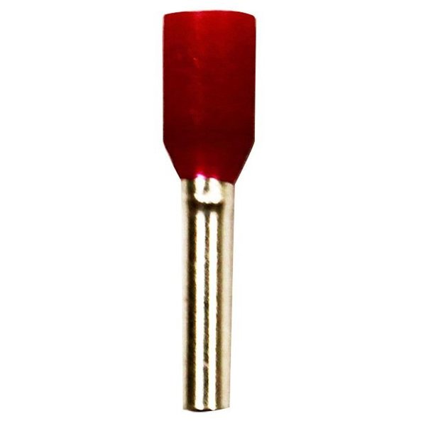 Wire Ferrule, Red, 18 AWG, 8mm B, PK500