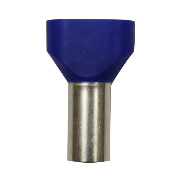 Wire Ferrule, Blue, Twin, 6X2 AWG, PK50