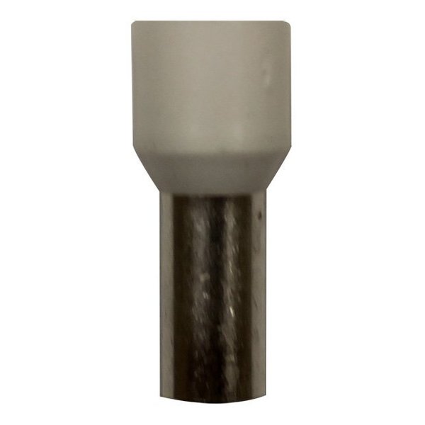 Wire Ferrule, White, 6 AWG, 12mm, PK100