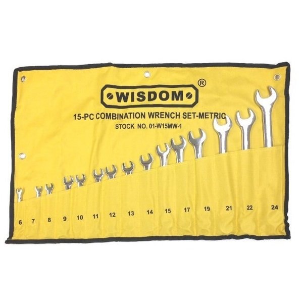 15 Piece 6-24mm Combination Wrench Set
