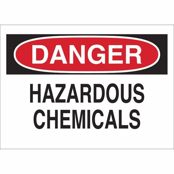 Danger Sign, 10 in H, 14 in W, Plastic, Rectangle, English, 25441
