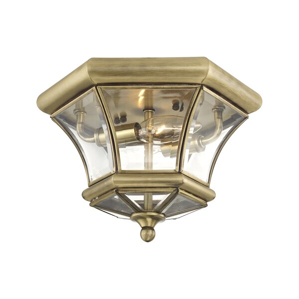 Monterey/Georgetown 2 Light Antique Brass Outdoor Ceiling Mount