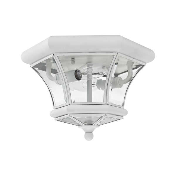 Monterey/Georgetown 2 Light White Outdoor Ceiling Mount