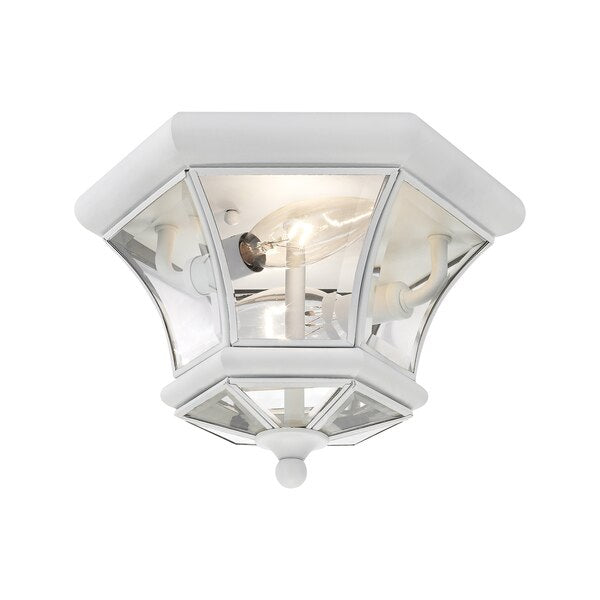 Monterey/Georgetown 2 Light White Outdoor Ceiling Mount
