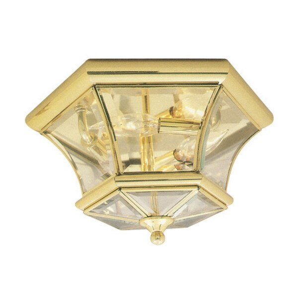 Monterey/Georgetown 3 Light Polished Brass Outdoor Ceiling Mount