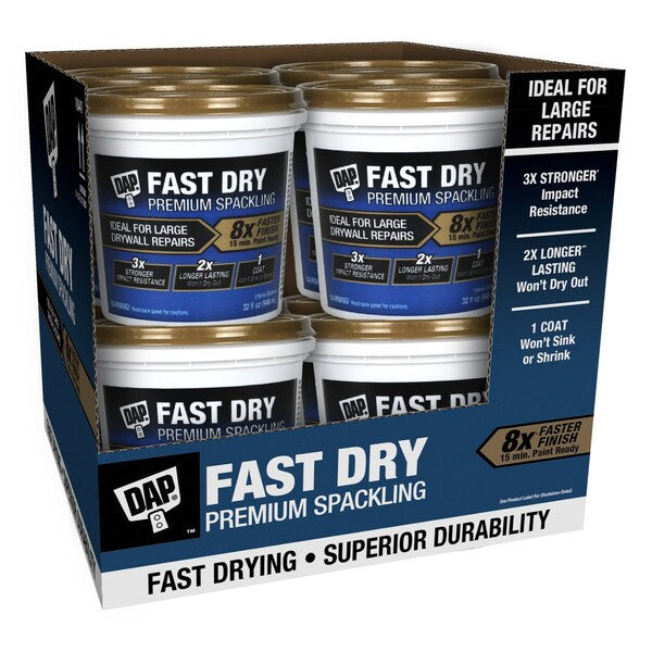 Spackle, 32 fl oz, Pail, Off White, Fast Dry