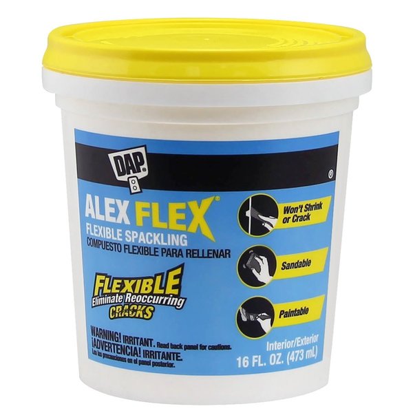 Flexible Spackling 16 oz, PK12, 16 fl oz, White