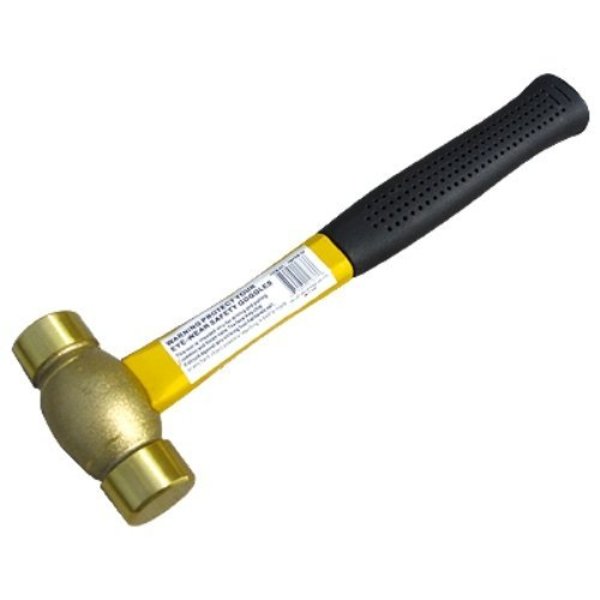 1 Lb Fiberglass Handle Brass Hammer