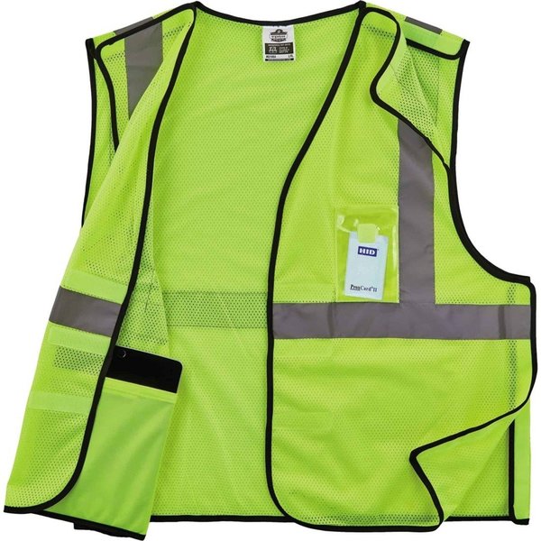 Lime Safety Vest ID Badge Holder, 2XL/3XL