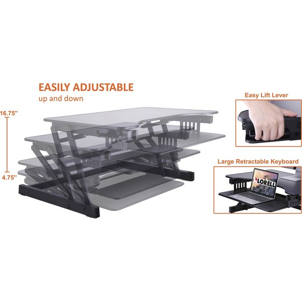 Monitor Riser, Sit-To-Stand, Black