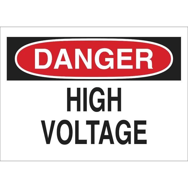 Danger Sign, 7 in Height, 10 in Width, Polyester, Rectangle, English