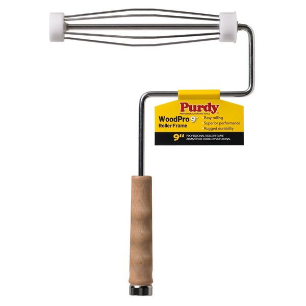 Paint Roller Frame, Cage, Wood Handle, 9