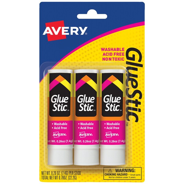 Glue Stick, White, 0.26 oz